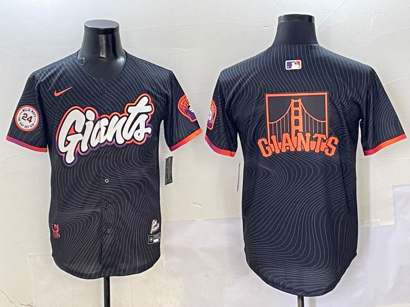 Men San Francisco Giants Blank Black Second generation Joint Name Nike 2025 MLB Jersey style 18